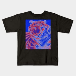 White Tiger from India - Red colour Kids T-Shirt